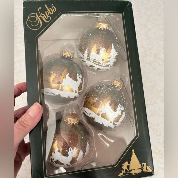 Krebs Other - VIDEO 4 vintage Krebs glass Christmas tree ornaments. 3”. EUC!!